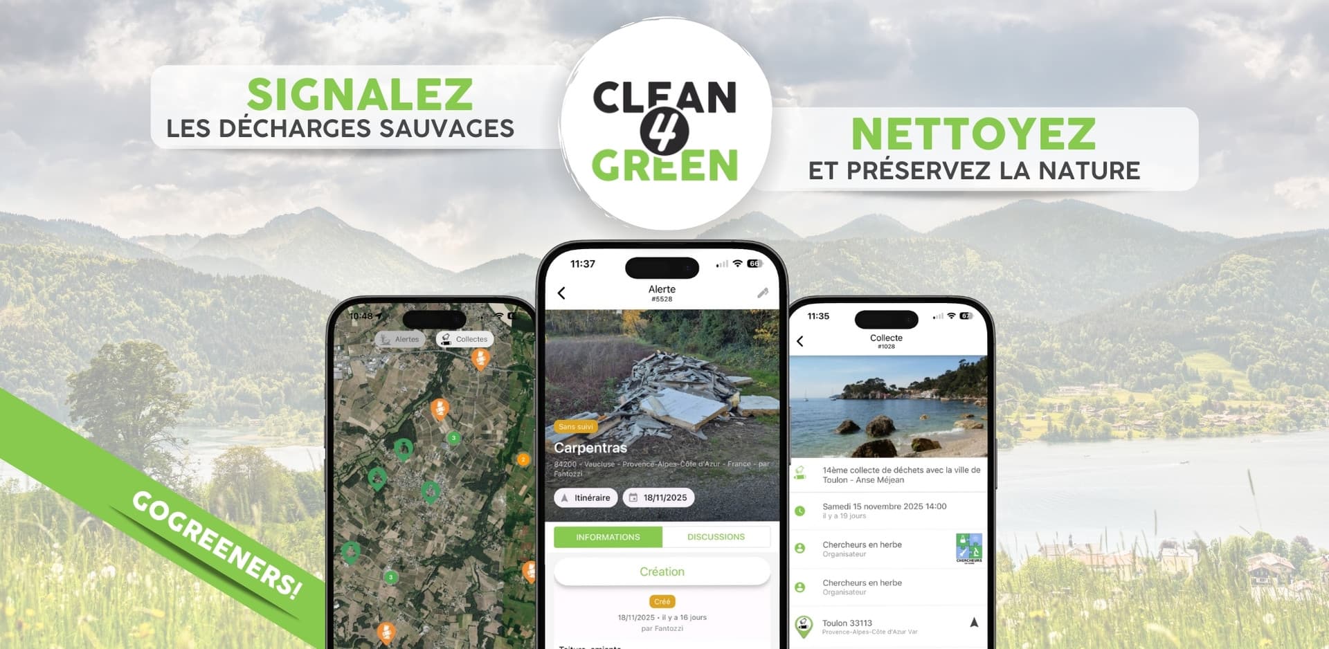 Application Clean4Green pour signaler les dépôts sauvages